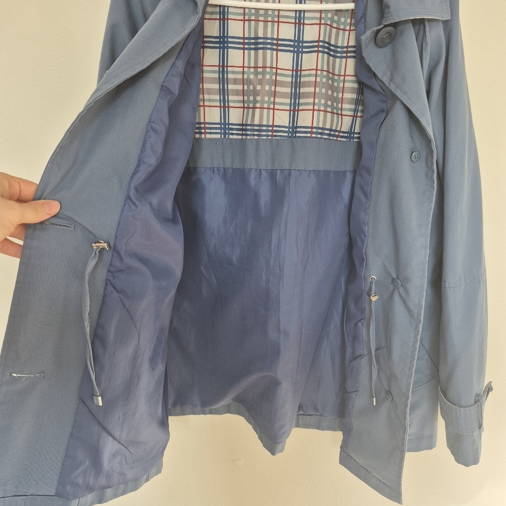 Tradition Women’s Blue Hooded Plaid-Lined Utility Jacket – Size Medium - Picture 2 of 5